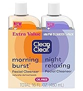 Clean & Clear 2-Pack Day and Night Face Cleanser Citrus Morning Burst Facial Cleanser with Vitami...