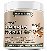 Wonder Paws Immune Support Mushroom Powder for Dogs – Organic Mushroom Complex for Immunity, Cogn...