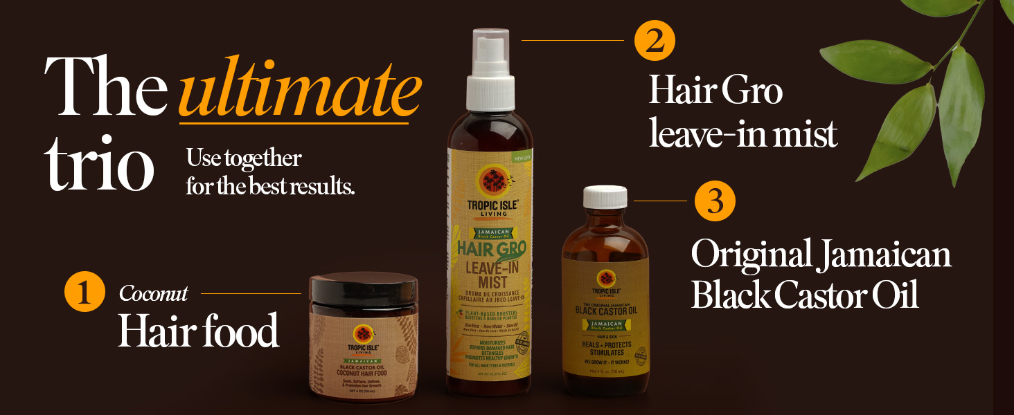 Tropic Isle Living Jamaican Black Castor Oil Coconut Hair Food