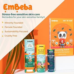 Embeba product line with callouts about the brand