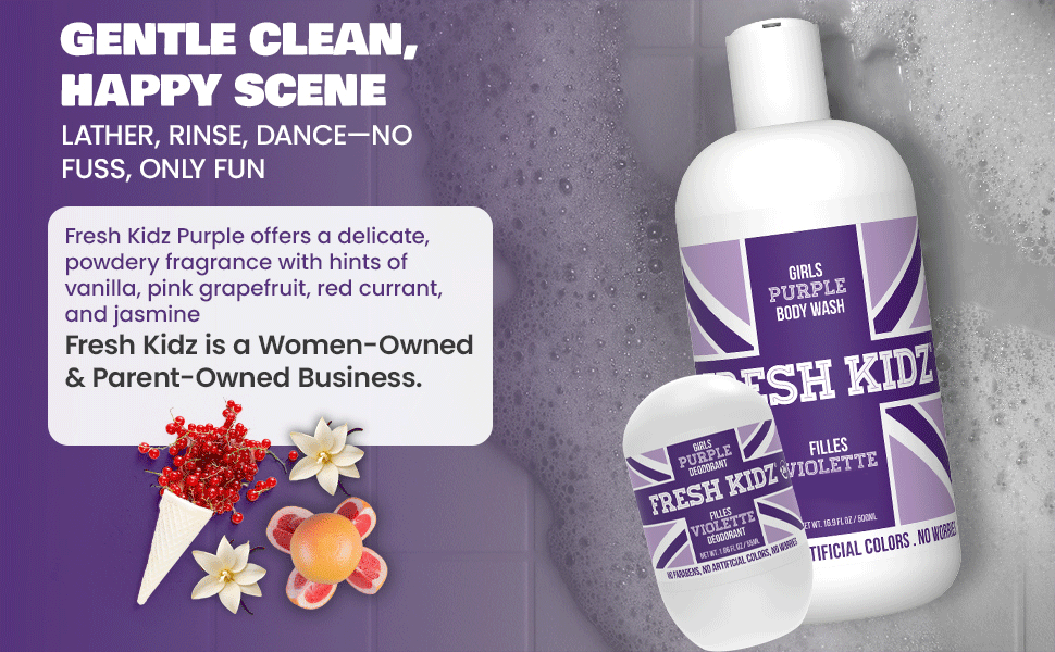 Back to school girls sports Safe and natural body wash for kids no harsh chemical ingredients