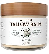 Dersie Whipped Tallow Cream (NO SPF): 100% Grass-Fed Beef Tallow Cream for Deep Hydration, Skin B...