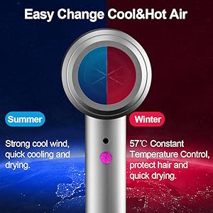 cool air hot air hair dryer