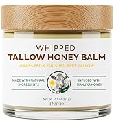 Dersie Tallow and Honey Balm for Face: 100% Grass-Fed Whipped Tallow Balm with Manuka Honey for D...