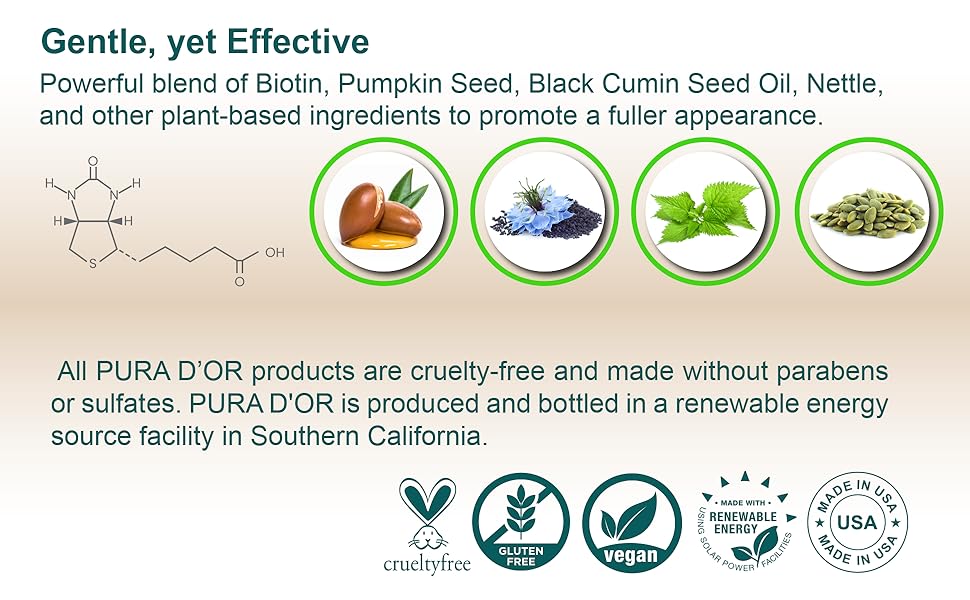 powerful blen biotin pumpkin seed black cumin nettle plant based fuller hair no parabens sulfates