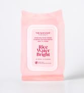 The Face Shop Rice Water Bright Makeup Remover Wipes for Face with Rice Extract, Brightening, Moi...