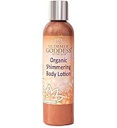 GLIMMER GODDESS Organic Body Shimmer Lotion - Super Level 3 Bronze Body Shimmer, 8 oz