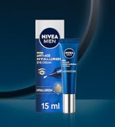 NIVEA MEN Anti-Age Hyaluron Eye Cream, 15 milliliters (Pack of 1) | 24h Moisture | Hyaluronic Acid