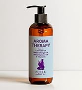 Text reads 'AROMA THERAPY' on purple label. Series of amber glass bottles with dropper caps, containing aromatherapy or essential oil products.