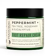 jar of peppermint tea tree foot cream for dry feet cracked heels balm foot massage lotion