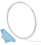 BENECREAT 24 Gauge 925 Sterling Silver Real Platinum Plated Wire, 3.28 FT Half Soft Round Making ...