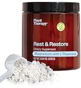 Plant Therapy Unflavored Magnesium Glycinate Powder Manufactured in USA with L-Theanine Rest & Re...