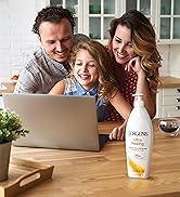 Family gathered around a lap top with a bottle of Jergens Lotion next to it