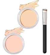 Kaely 2Pcs Cream Pot Concealer Full Coverage Set,Conceal Brighten Dark Circles,under Eye Color Co...