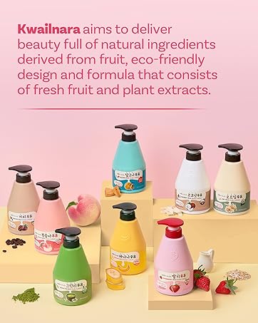 Background story for Kwailnara and a photo of milk lotions with fruits