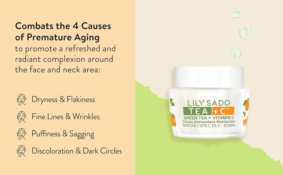 LILY SADO TEA+C Green Tea and Vitamin C Moisturer Matcha Facial Creams Lotion Lotions Creams