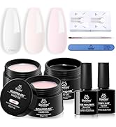 Beetles Builder Gel for Nails-10 in 1 3 Colors Nail Extension Sculpting Building Clear Nude Pink ...