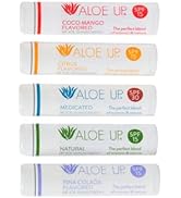 Aloe Up Lip Ice - Lip Balm 5-Pack - Includes SPF 15 Lip Balms and an SPF 30 Medicated Lip Balm - ...