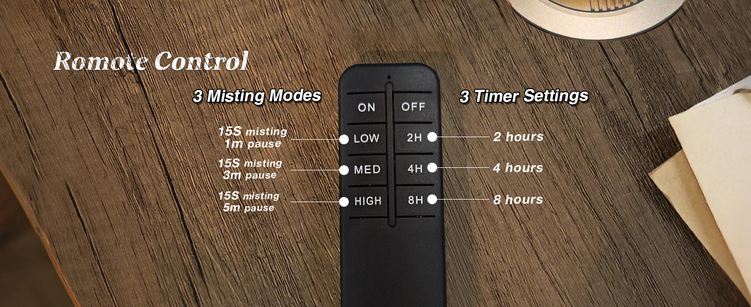 waterless diffuser with remote control