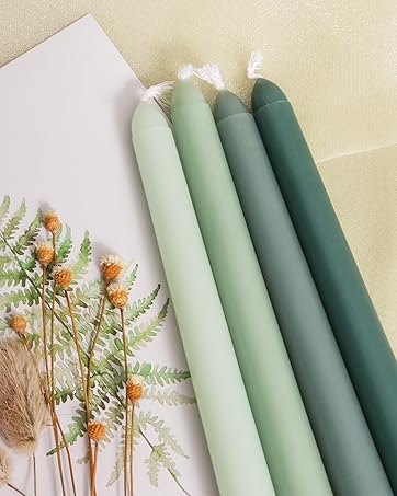 green taper candles