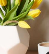 VOTUM White Ceramic Coffee or Tea Mugs: Animal Shaped Coffee Mugs with Hand Printed Designs and P...