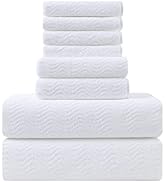 Ultra Soft 8 Piece Textured Bath Towel Set for Bathroom Shower Pool, Kitchen, Quick Dry, Lightwei...