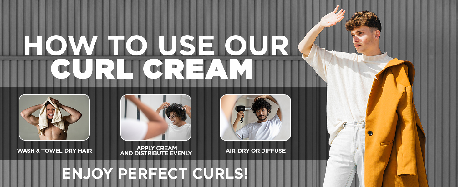 Curl Cream for Men - Curl Cream for wavy Hair Curly Hair Antifrizz Cream Hair products - 05.1D