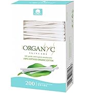 Organyc 100% Certified Organic Cotton Swabs - No Man-Made Materials, 200 Count, White