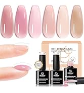 Beetles Hema Free Builder Gel for Nails, 6 Color Nude Pink Builder Gel for Nail Thickening & Repa...