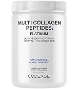 Codeage Multi Collagen Protein Powder with Biotin, Vitamin C, Keratin, Hyaluronic Acid, Vitamins ...