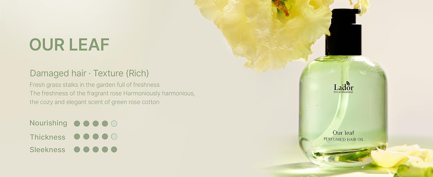 Our Leaf Fresh Hair Oil Serum Curl Volume Enhancer Nourishing Smoothing for Dry Damaged Haircare