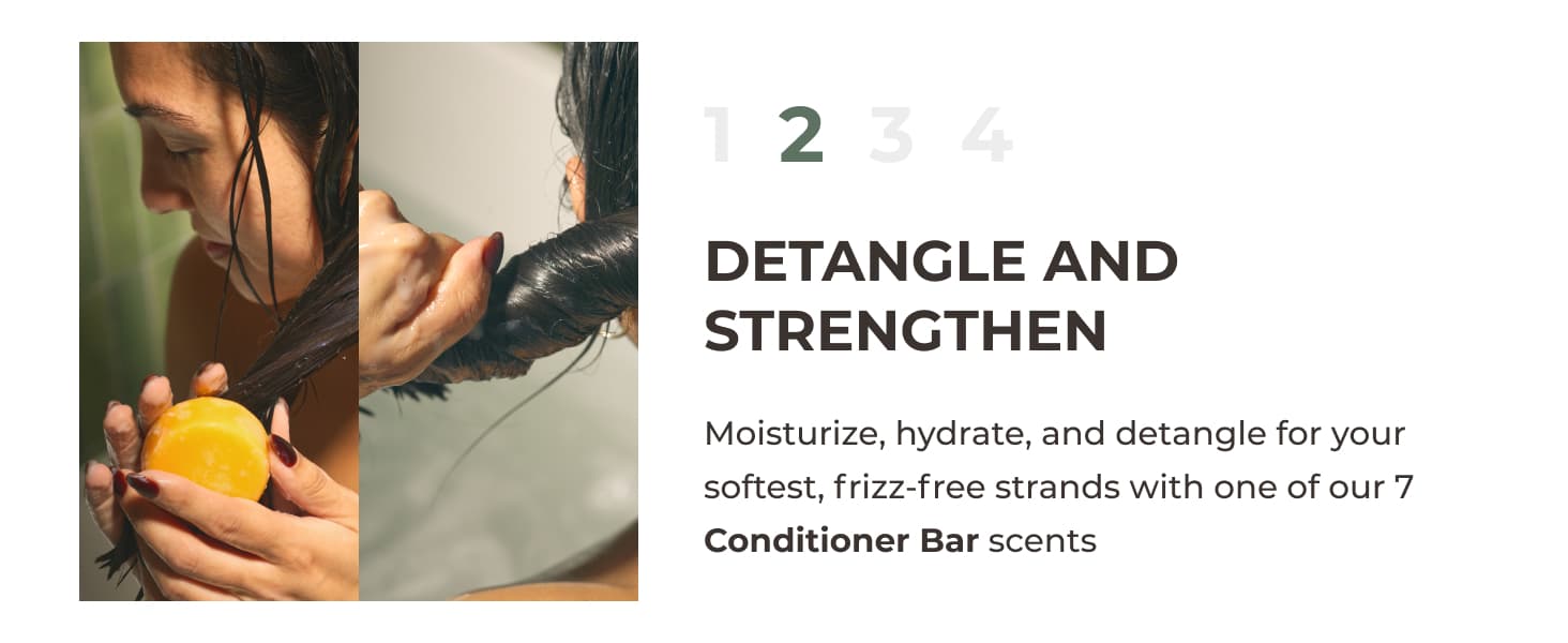 person conditioning their hair with a bar and showing strength