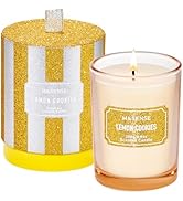 M&SENSE Lemon Scented Candle, Classic Size 8.8 oz Glitter Jar, Holiday Gifts for Women, Strong Sc...