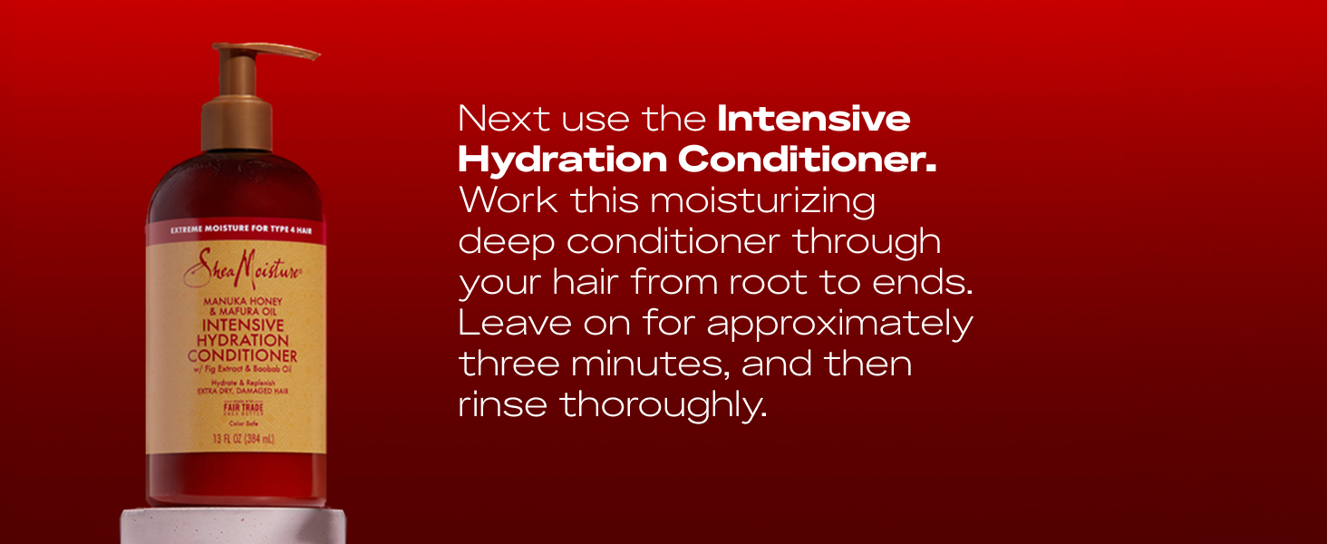 Product shot against red background with text.