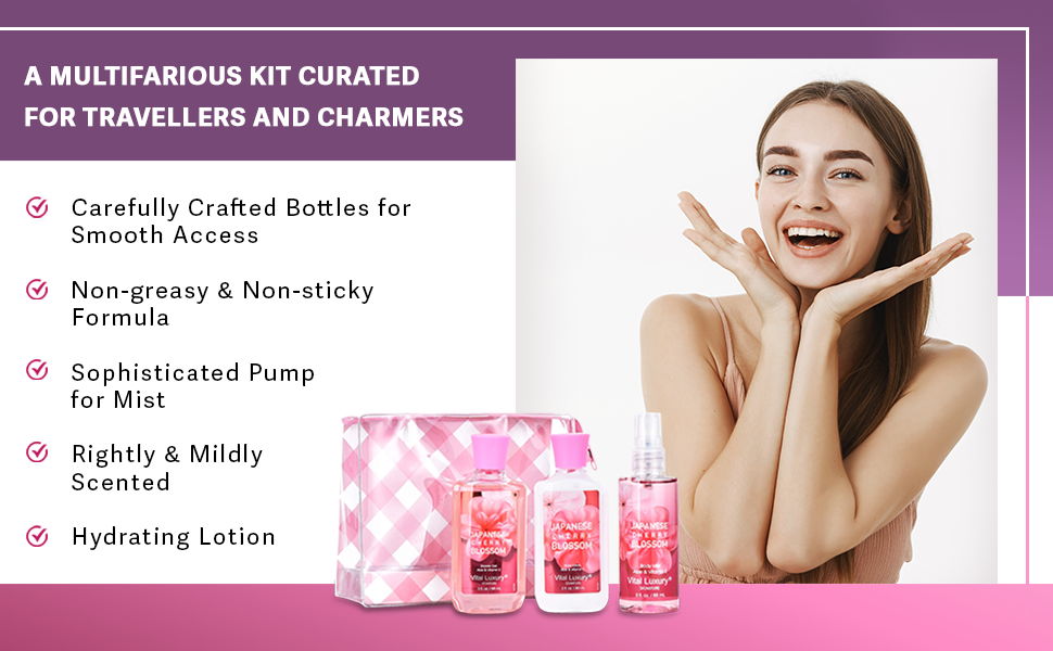 for women under 20 dollars travel size toiletries shower gel fragrance mist birthday moisturizing