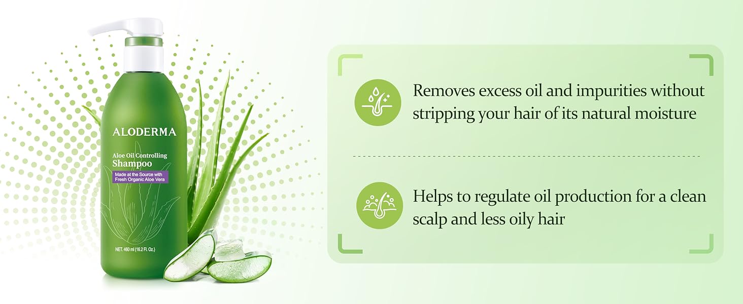aloderma aloe vera oil controlling shampoo