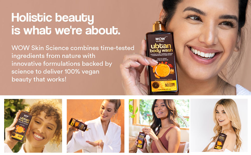 WOW Skin Science Ubtan Body Wash Chickpea Almond Saffron Turmeric 