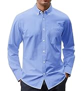 J.VER Men's Oxford Shirt Solid Casual Button Down Collar Shirts Long Sleeve Dress Shirts with Pocket