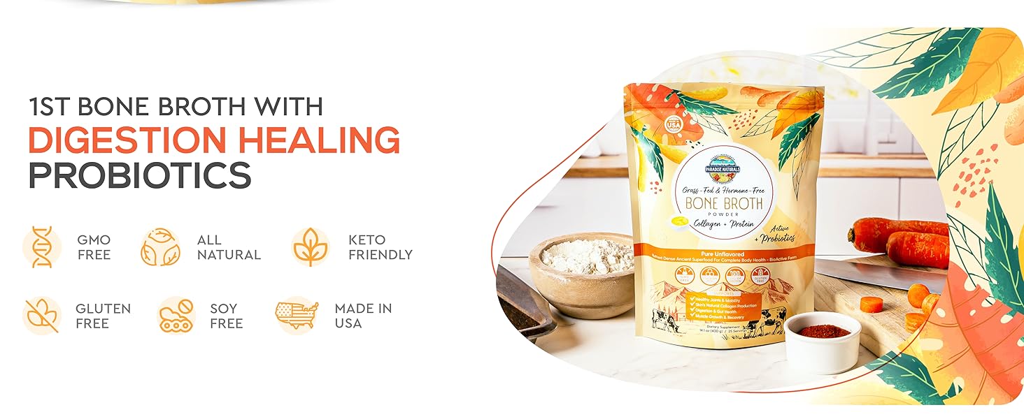 first bone broth formulated with active probiotics