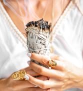  Cleansing Sage Meditation Accessories Gift Beeswax Beehive Pillar Candle Set Handcrafted Tripod