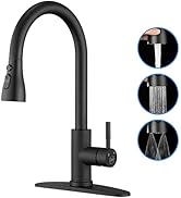 GAGALIFE Matte Black Kitchen Faucet with Pull Down Sprayer - High Arc Stainless Steel Kitchen Sin...