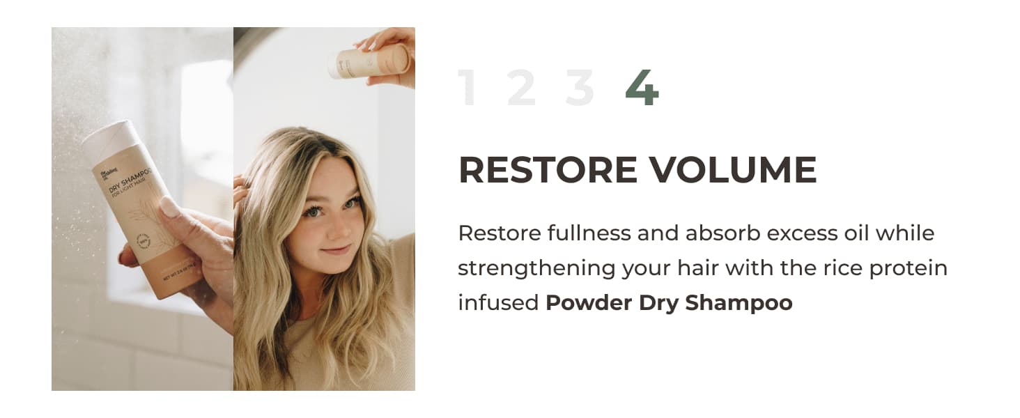 restoring fullness in hair with dry shampoo powder