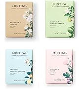 Flora Mediterranea 4 Bar Soap Set | Includes Amandier & Jasmine; Basilic & Lime Blossom, Cédrat &...