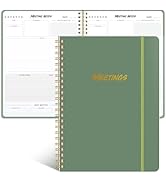 Meeting Notebook For Work Organization - Meeting Planner Notes Notebook With Action Items, Agenda...