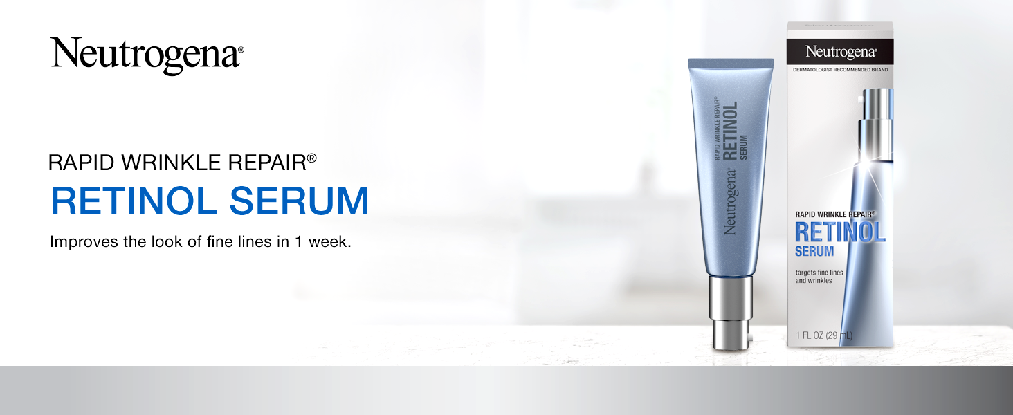 Neutrogena Rapid Wrinkle Repair Retinol Face Serum improves the look of fine lines in 1 week