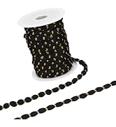 BENECREAT 16 Yards Pom Pom Trim, Ball Fringe Trim, Black Polyester Ribbon Trim for Sewing Accesso...