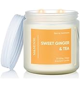 M&SENSE Sweet Ginger Tea Scented Candle - 11.6oz Natural Soy Non Toxic Candle 70-Hour Burn Time, ...