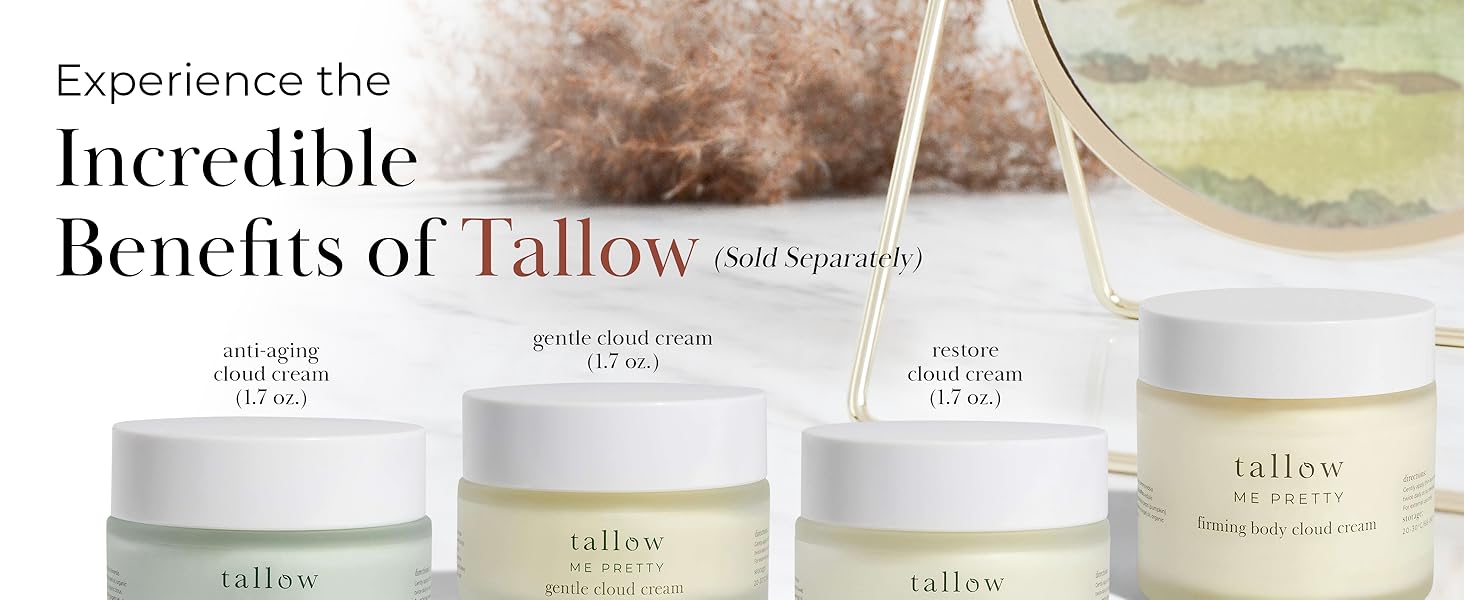 tallow me pretty firming cloud cream body skin extra firm lift neck chest cellulite belly booty
