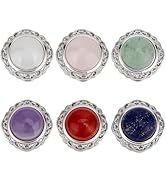 BENECREAT 6 Styles Brass Pave Crystal Cabochons, Gemstone Cabochons for Necklace Earring Pendant ...