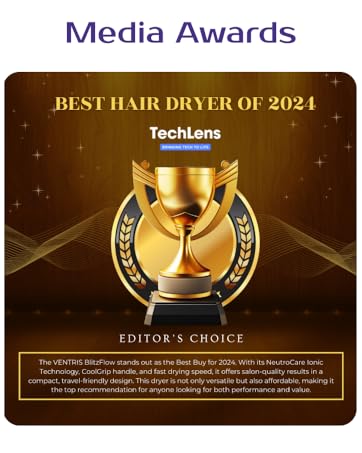 VENTRIS BlitzFlow Media Awards by TechLens - Best Hair Dryer of 2024